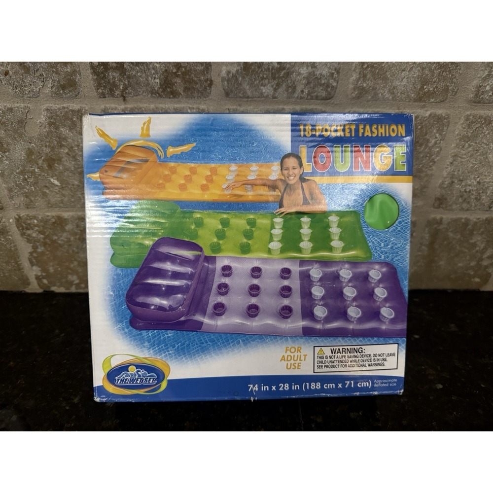 Intex The Wet Set 18-pocket‎ Fashion Lounge NEW In Box 2010 Green 78" x 28"